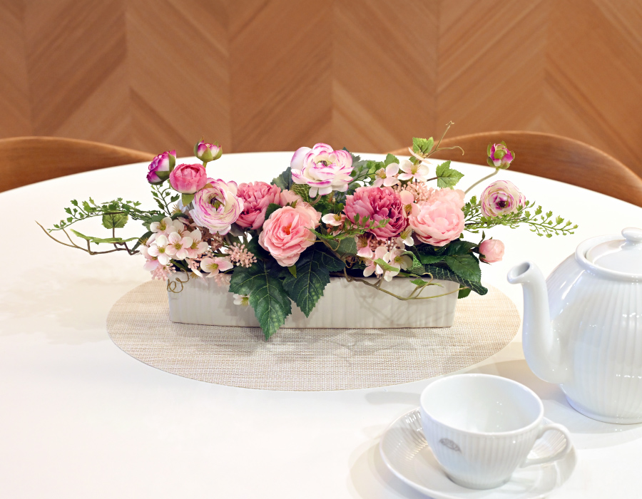 横長アレンジ ピンク色