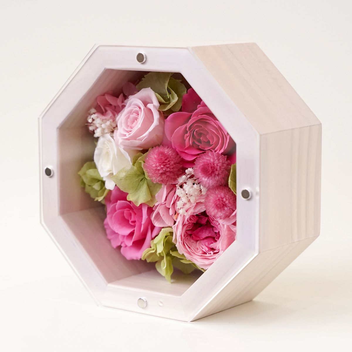 縁起の良い八角フレーム プリザーブドフラワー[303][304][305][306]