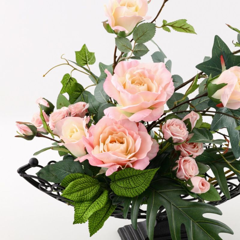 《オンライン限定》 ピンクローズ アレンジメント [WEB402] 造花 アーティフィシャルフラワー