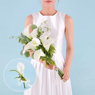 《オンライン限定》ウエディングブーケ＆ブートニアSET[WEB480] カラー 結婚式 前撮り フォトウエディング アーティフィシャルフラワー 造花