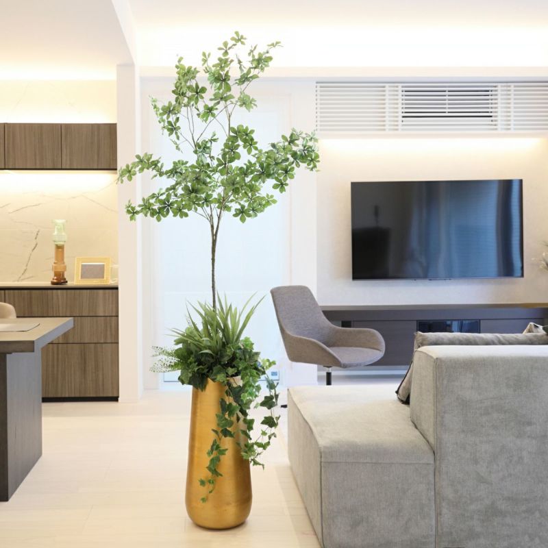 《ワンランク上のご贈答に》フェイクグリーン 寄せ植えアレンジ [P-18]