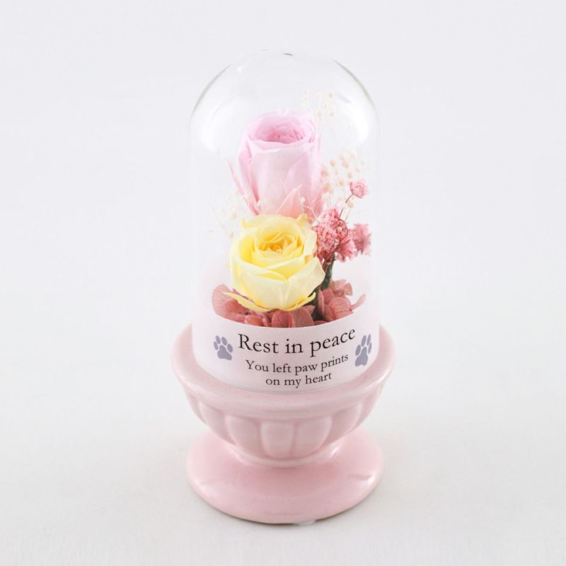ペット用 お供えギフトBOX 華ごころ（お線香&プリザーブドフラワー2個）