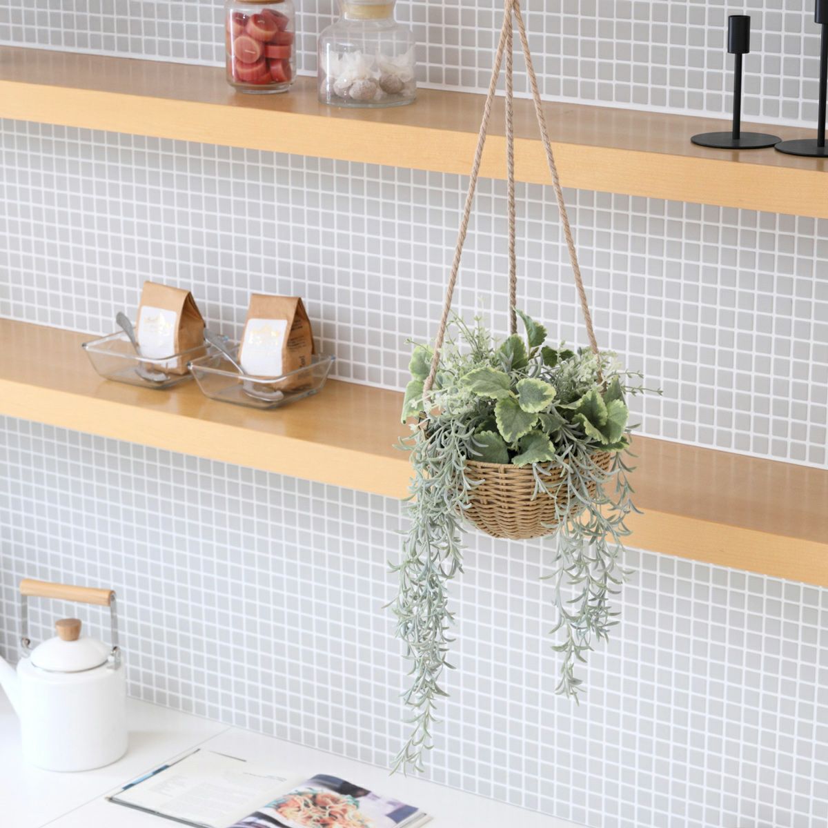 《オンライン限定》 フェイクグリーン ハンギング アレンジメント [WEB537]