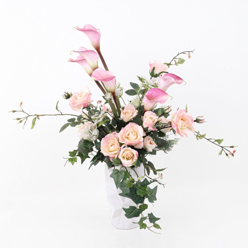 ピンクローズ カラーリリー アレンジメント [WEB552]