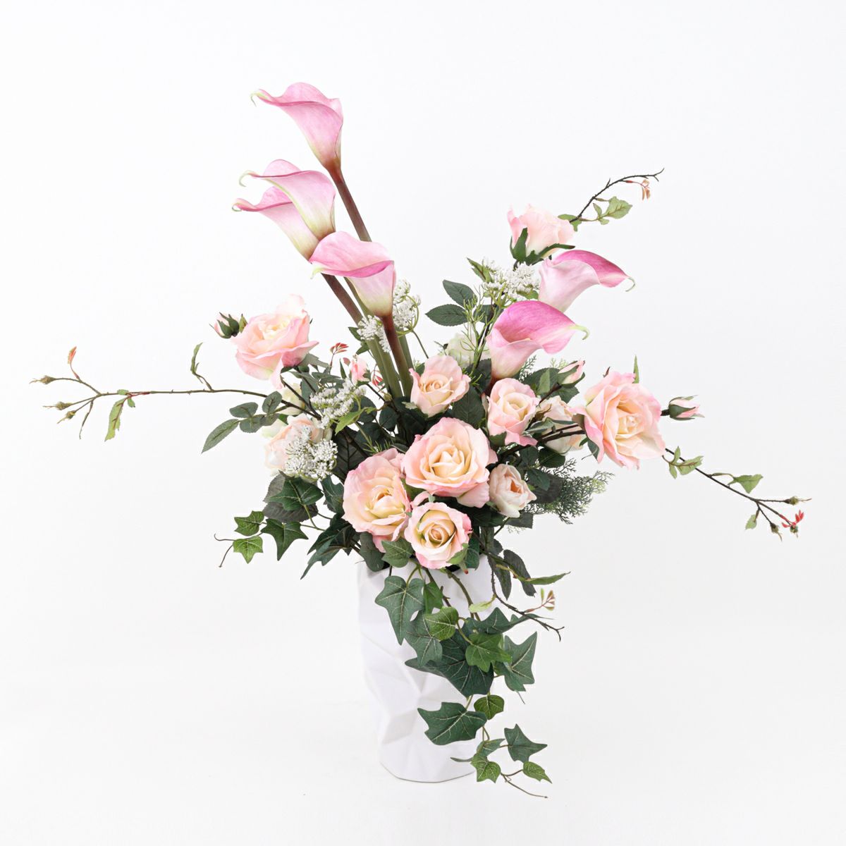 ピンクローズ カラーリリー アレンジメント [WEB552]