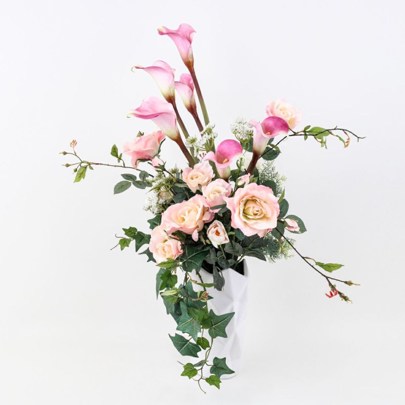 ピンクローズ カラーリリー アレンジメント [WEB552]