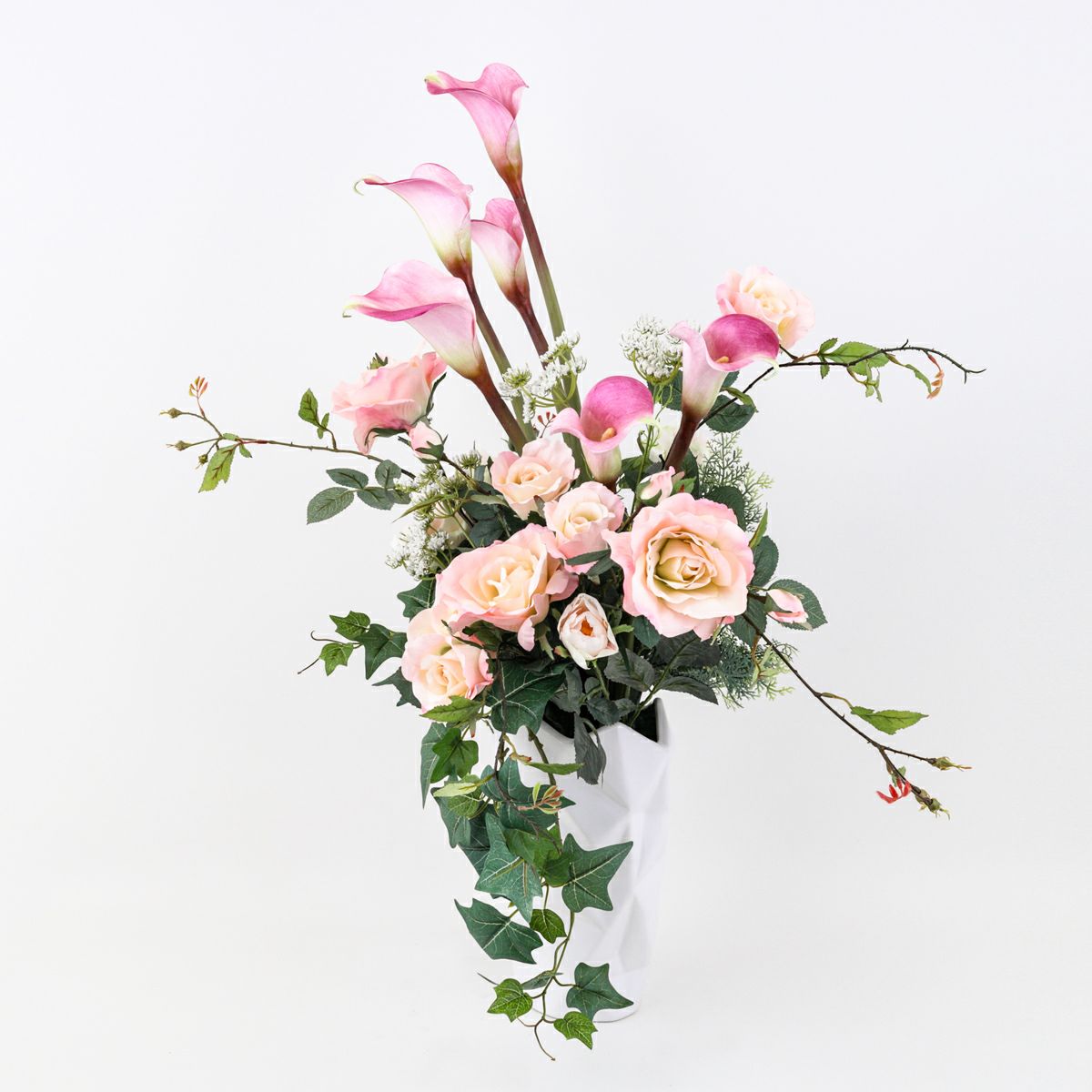 ピンクローズ カラーリリー アレンジメント [WEB552]