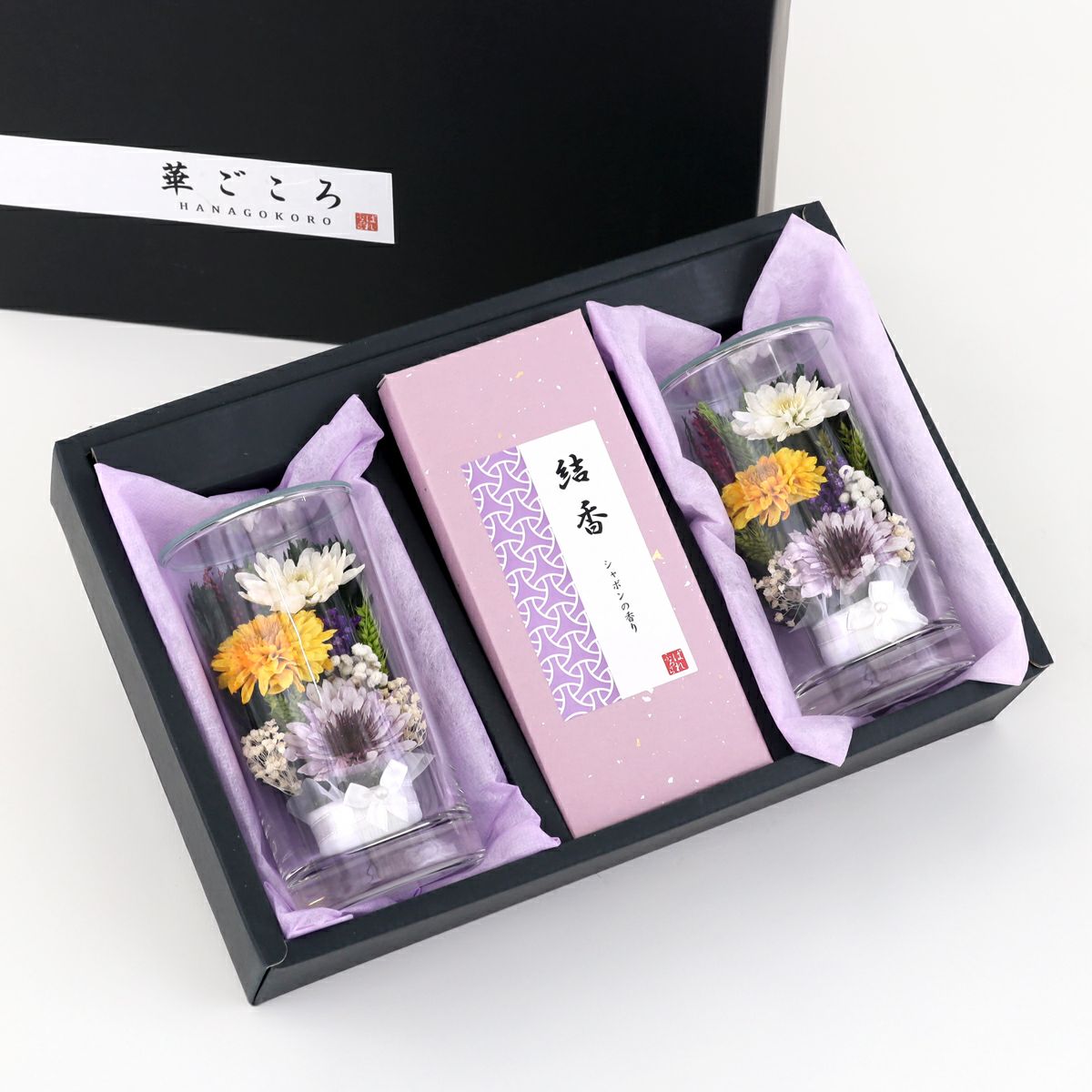 お供え ギフトBOX 華ごころ（お線香&ミエル[171]2個）