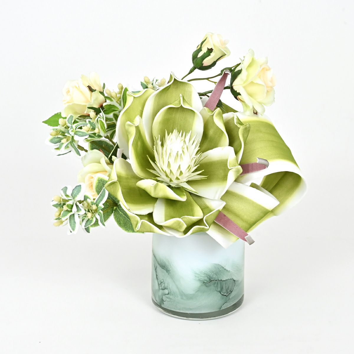 オンライン限定》 グリーンフラワー アレンジメント セピア[WEB586