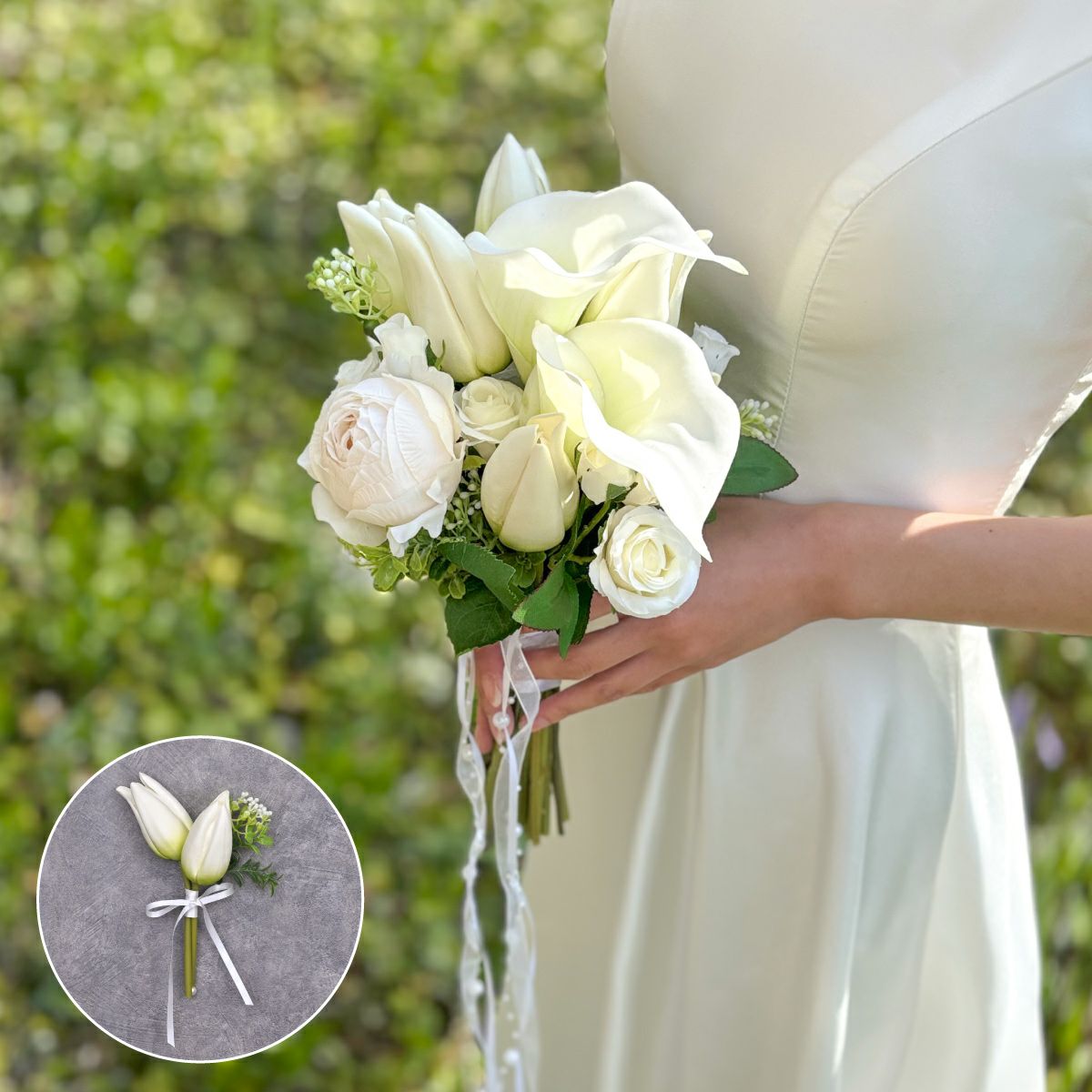 ウエディングブーケ＆ブートニアSET[WEB515]