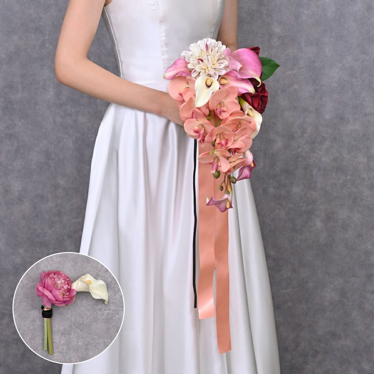 ウエディングブーケ＆ブートニアSET[WEB578]