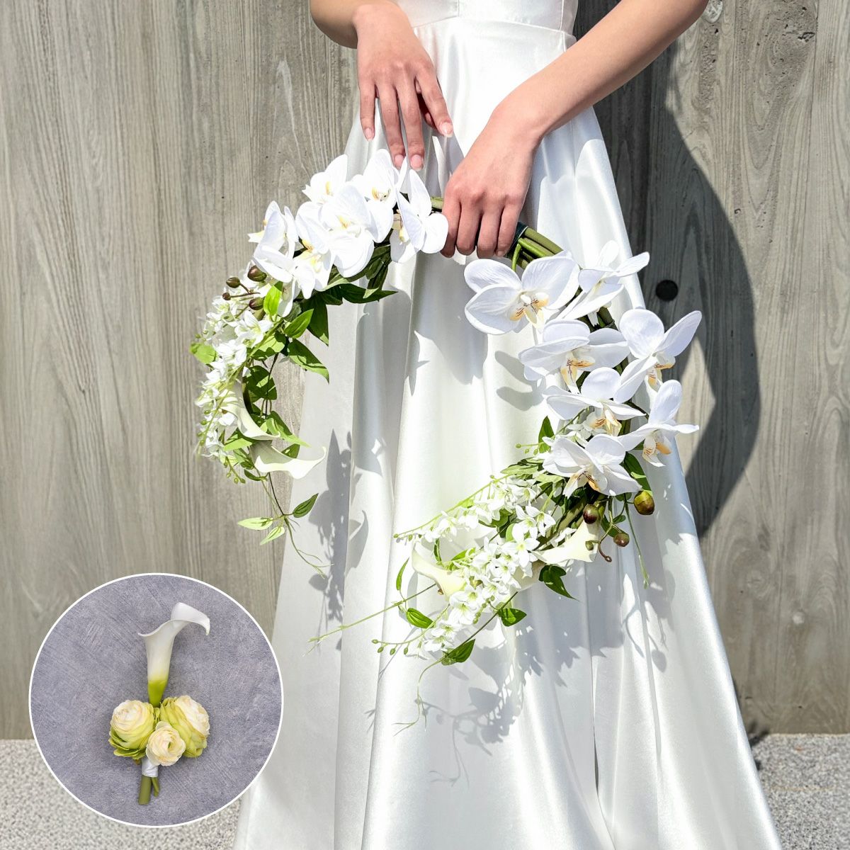 ウエディングブーケ＆ブートニアSET[WEB579]