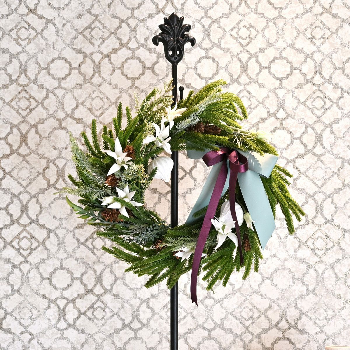 造花♪クリスマスリース♪ クリスマスリース 造花 大きい 45cm ポインセチア 豪華 クリスマス