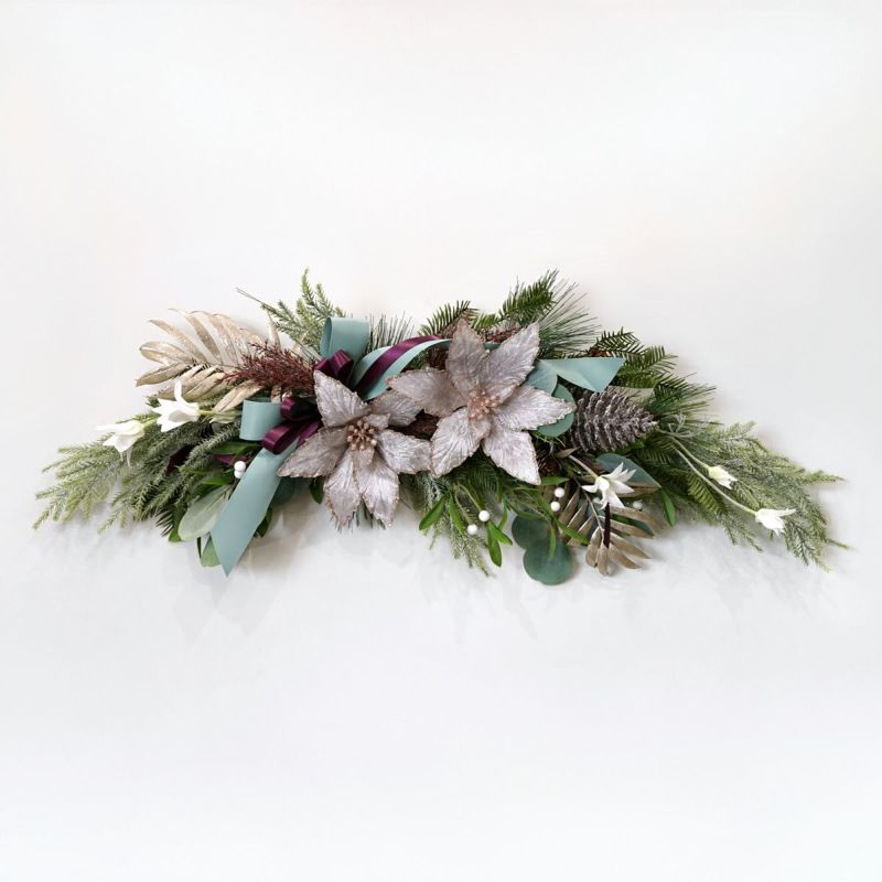 ポインセチア クリスマススワッグ [XM-121]