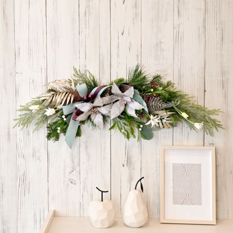 ポインセチア クリスマススワッグ [XM-121]