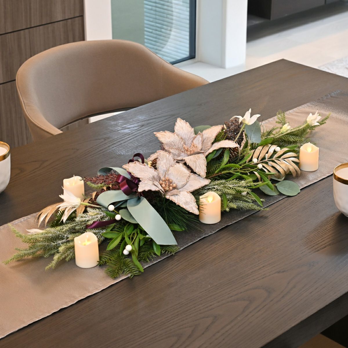 ポインセチア クリスマススワッグ [XM-121]