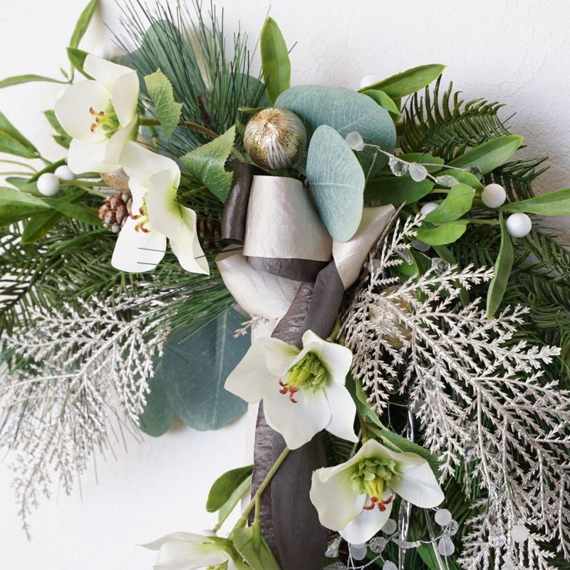 【クリスマスコレクション2025】 クリスマスローズ クレッセントリース [XM-118A]