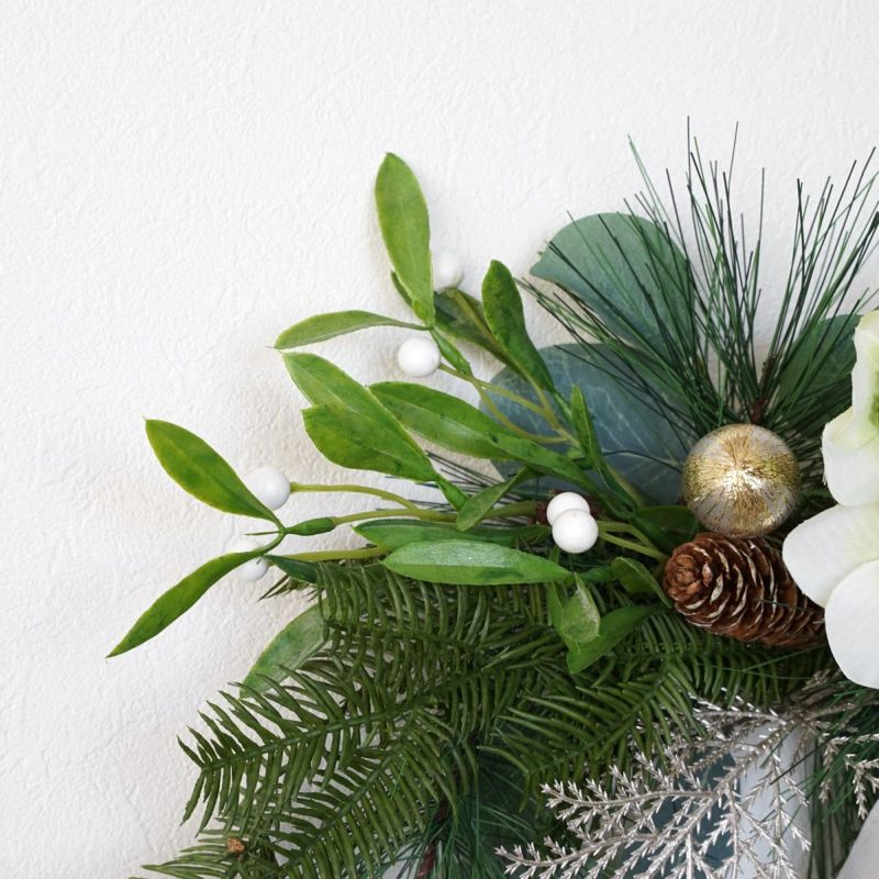 【クリスマスコレクション2025】 クリスマスローズ クレッセントリース [XM-118A]