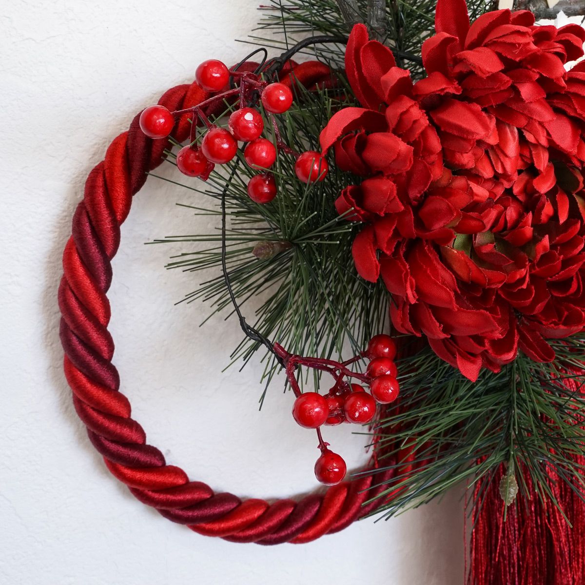 菊・梅 紅白 しめ飾り [NY-273]