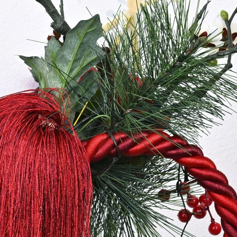 菊・梅 紅白 しめ飾り [NY-273]