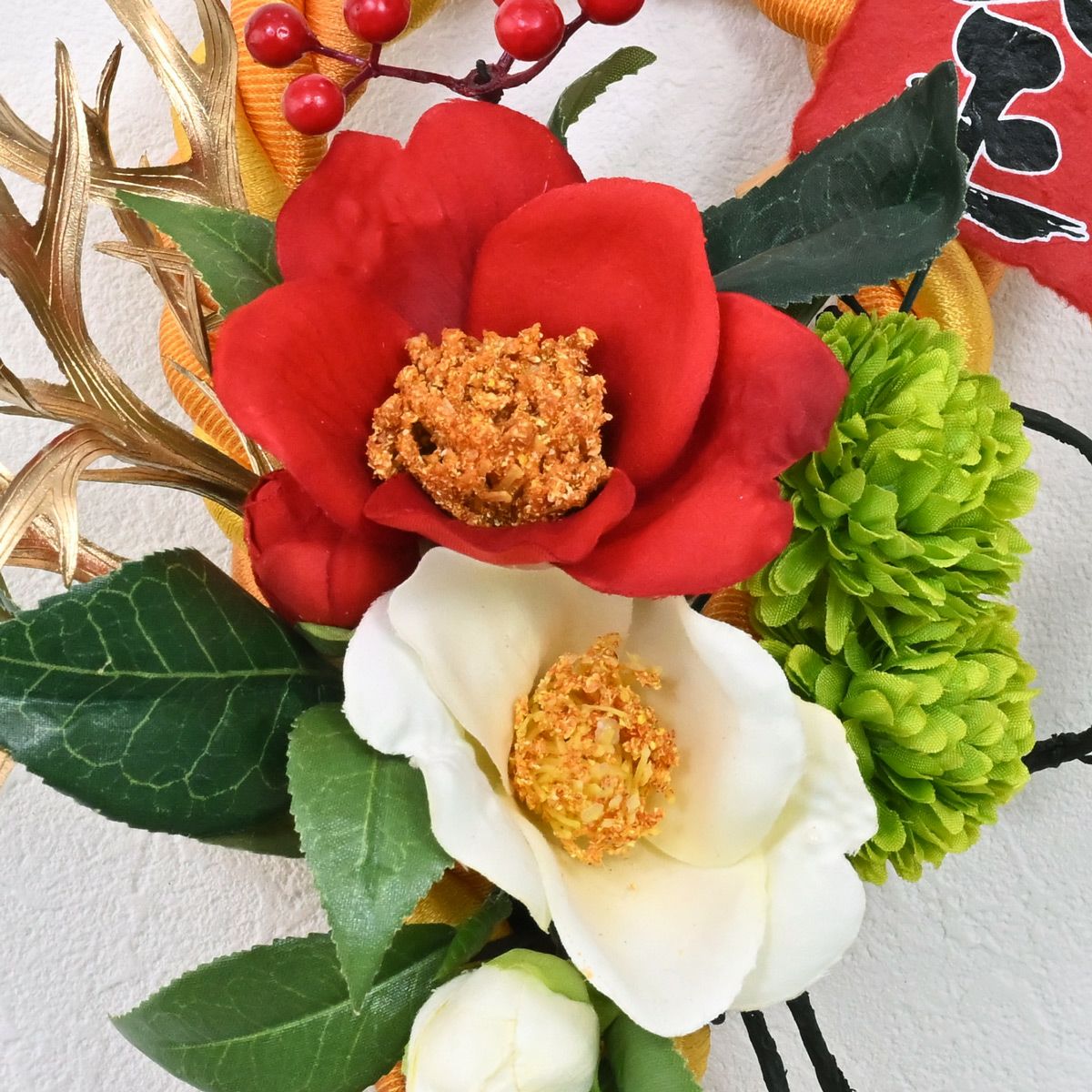 椿 紅白 しめ飾り [NY-274]