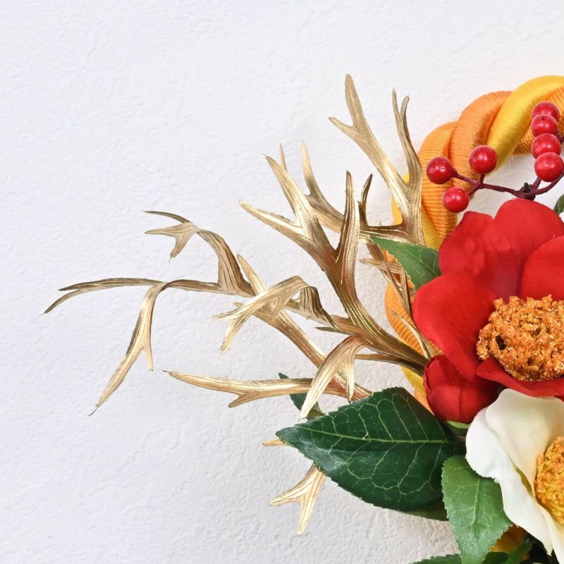 椿 紅白 しめ飾り [NY-274]