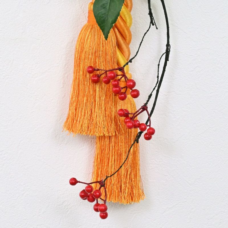 椿 紅白 しめ飾り [NY-274]