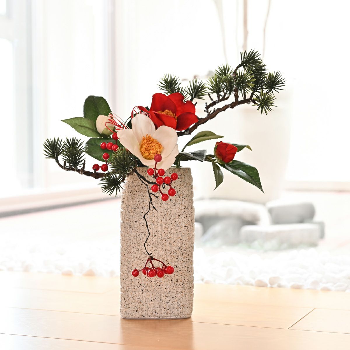 椿 紅白 アレンジメント [NY-277]