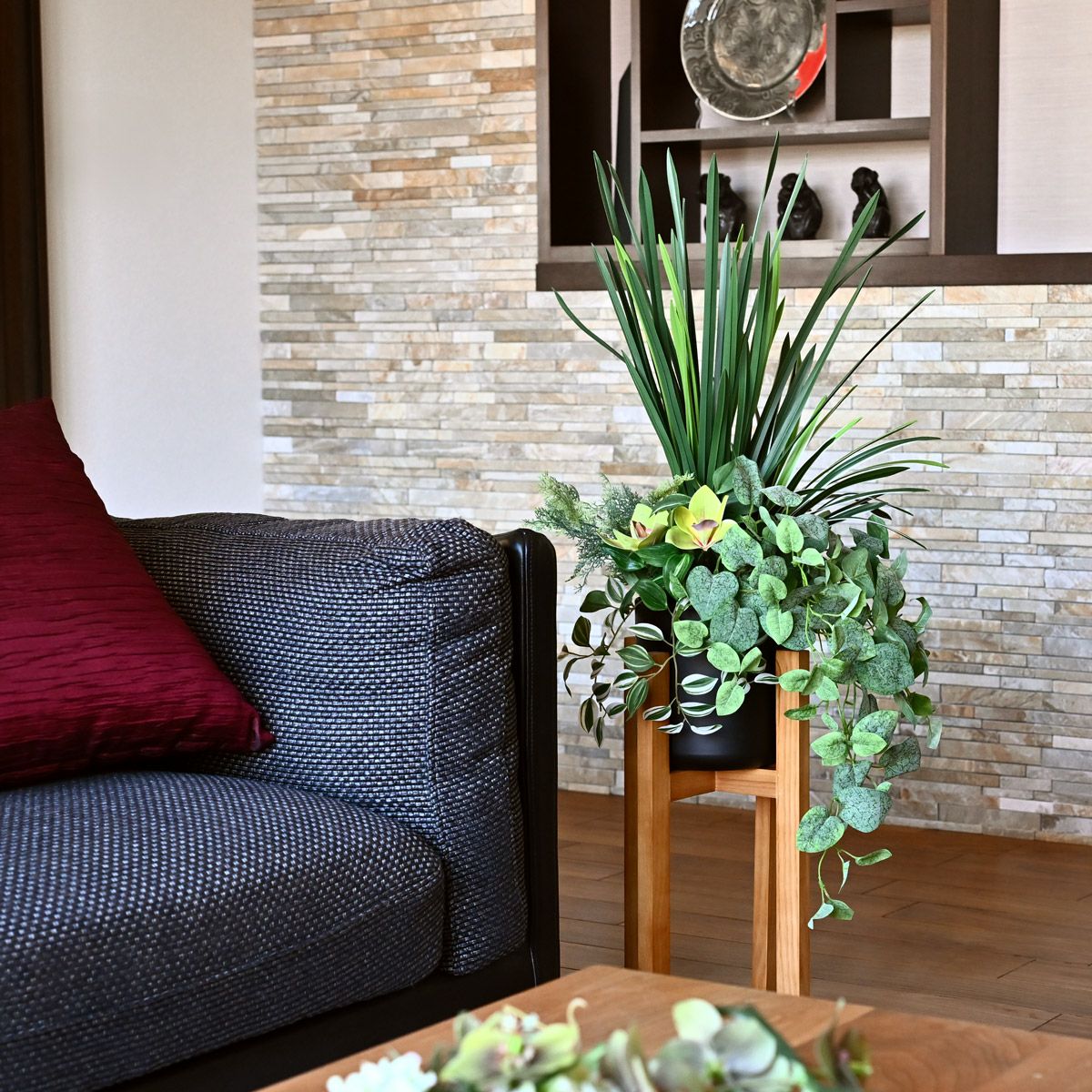 寄せ植え フェイクグリーン アレンジ [109K]